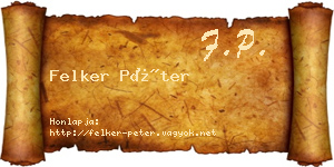 Felker Péter névjegykártya