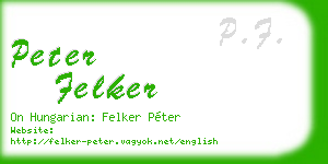 peter felker business card